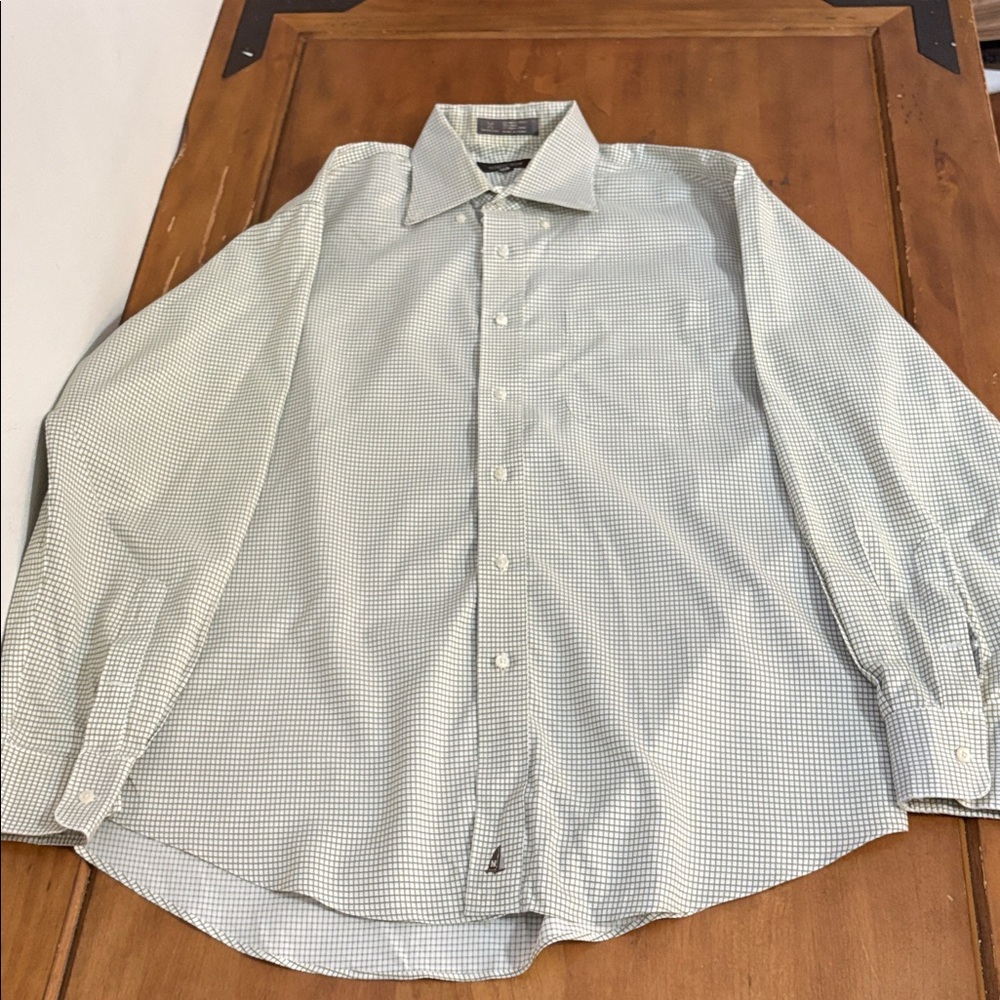 Nordstrom Men's Black and White Checkered Dress Shirt Size 16/33 - Picture 5 of 12